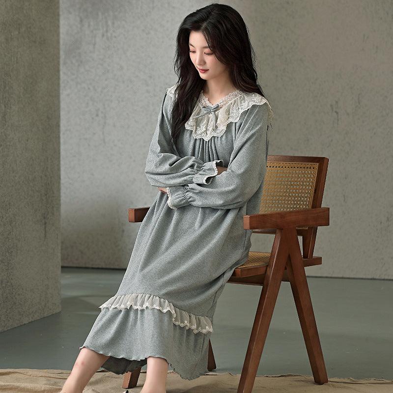 2025 New Spring Padded Nightgown with Oriental Orchid design, soft and breathable with built-in bra pad for effortless elegance