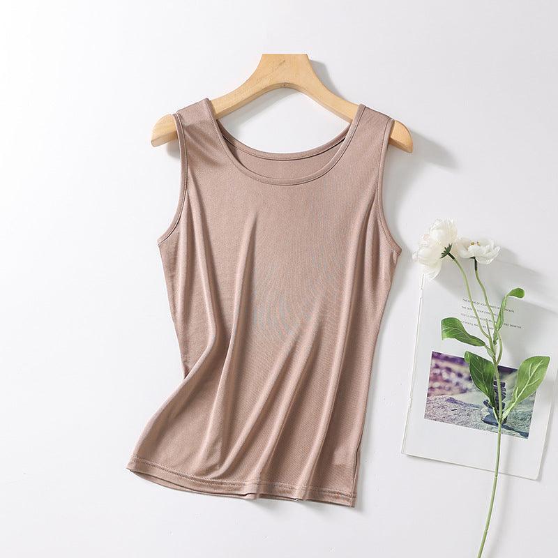 Silk Cami Top made from premium mulberry silk, offering luxurious comfort and breathability for loungewear or casual outings