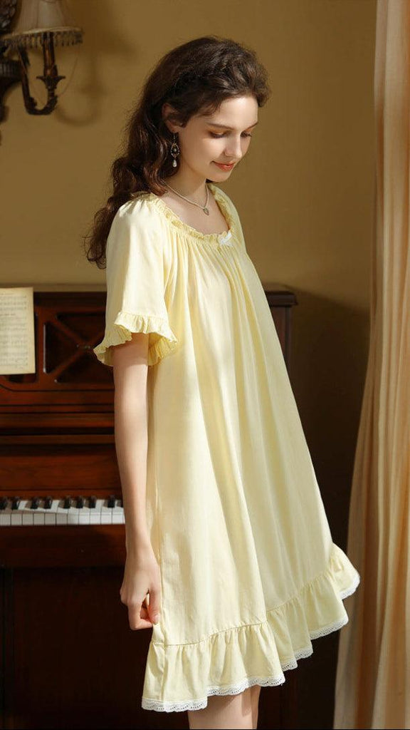 French Court-Inspired Minimalist Nightgown, lightweight and breathable for an elegant, timeless sleepwear experience