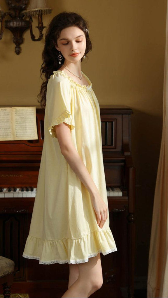 French Court-Inspired Minimalist Nightgown, lightweight and breathable for an elegant, timeless sleepwear experience