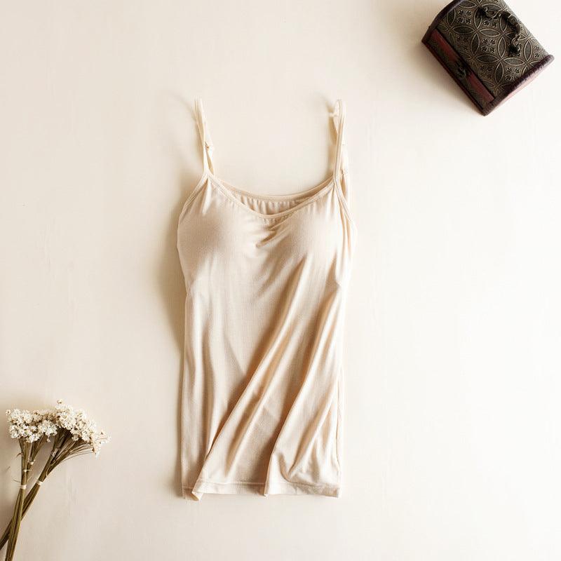 Beige Summer Padded Camisole, lightweight and breathable, perfect for warm weather