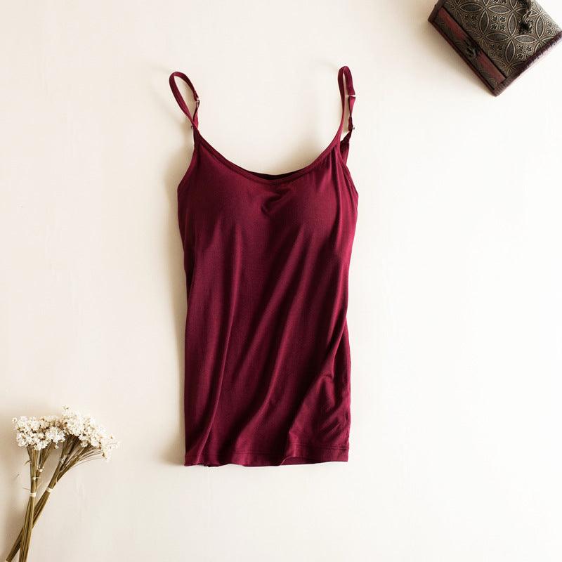 Red Summer Padded Camisole, lightweight and breathable, perfect for warm weather