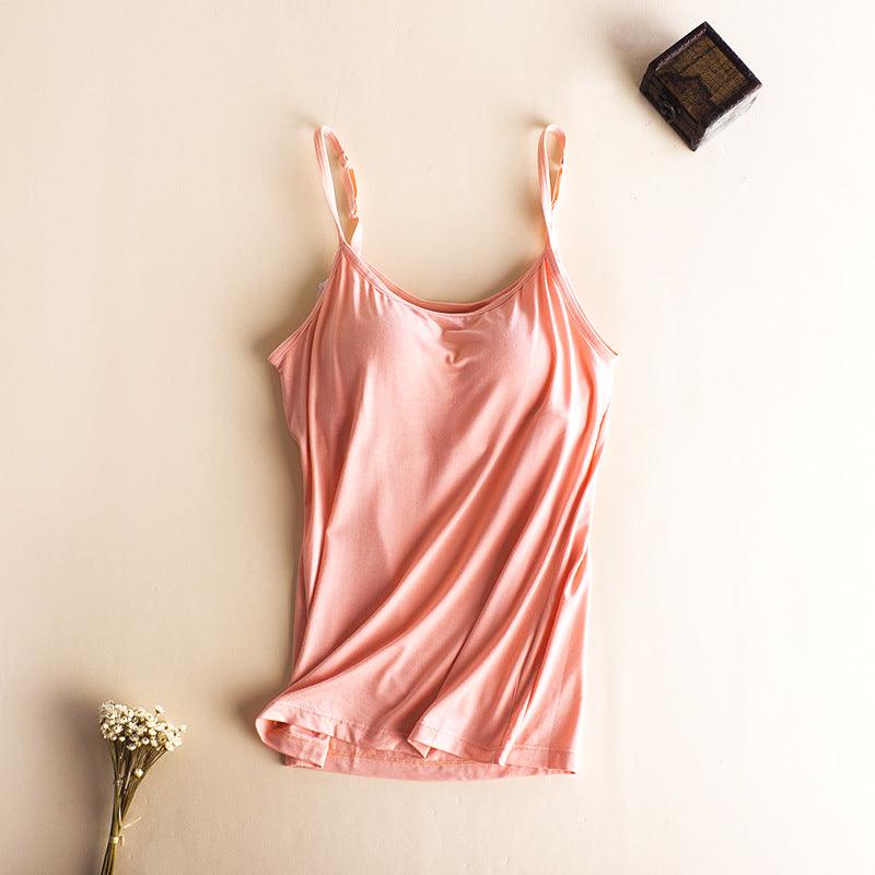 Pink Summer Padded Camisole, lightweight and breathable, perfect for warm weather