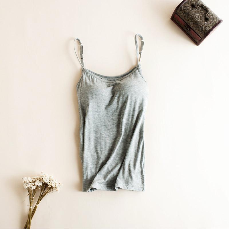 Gray Summer Padded Camisole, lightweight and breathable, perfect for warm weather