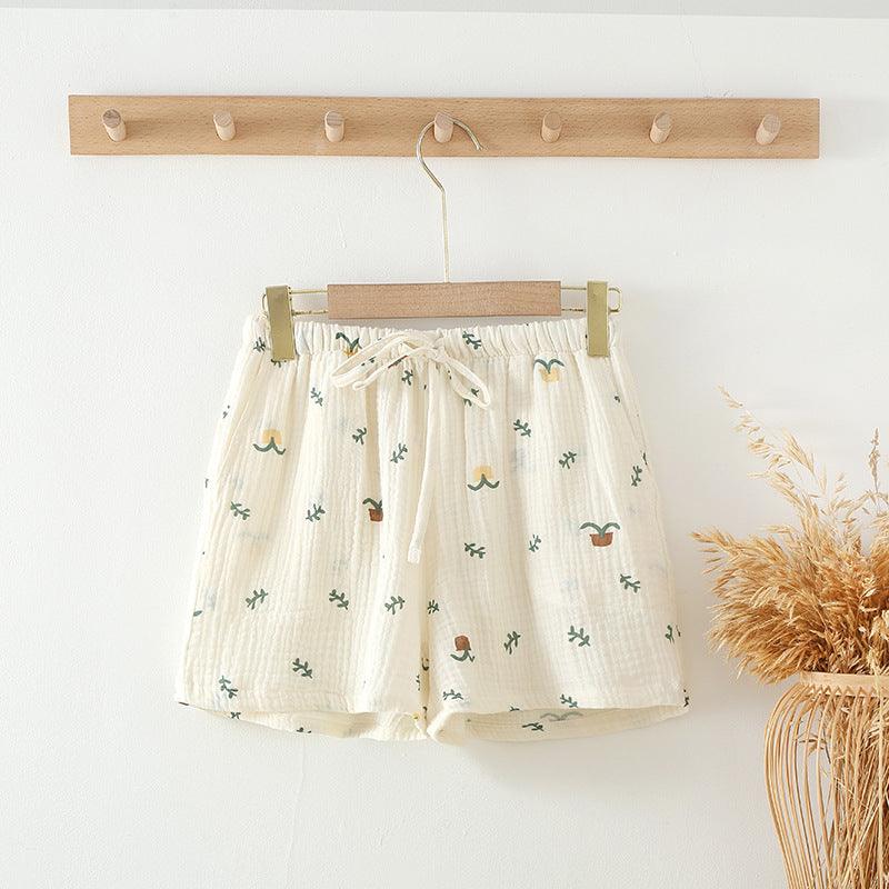 Women's Summer Cotton Printed Loungewear Shorts with playful designs, soft and breathable for warm-weather relaxation at home